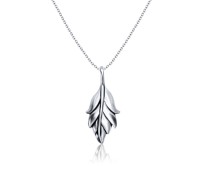 Leaf Designed Oxidized Silver Necklace SPE-3627